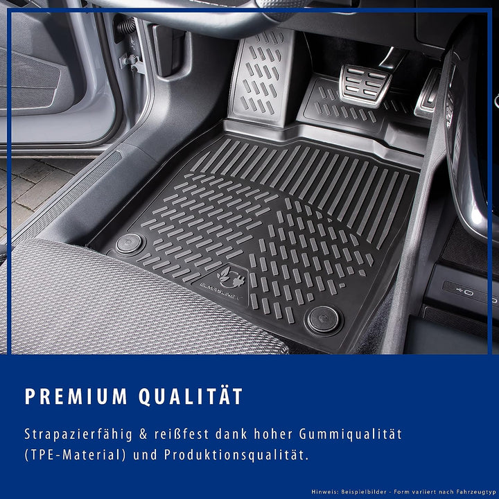 Elmasline Design 3D Gummimatten Set für Mercedes E-Klasse W213 Baujahr ab 2016 | Extra hoher 5cm Ran