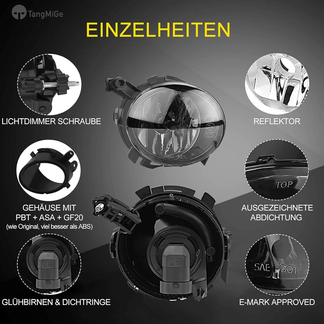 TangMiGe Nebelscheinwerfer Kompatibel mit SEAT Altea (5P1/5P5) 04/2009-up, Ibiza V 5 (6J1/6J5/6J8) 0