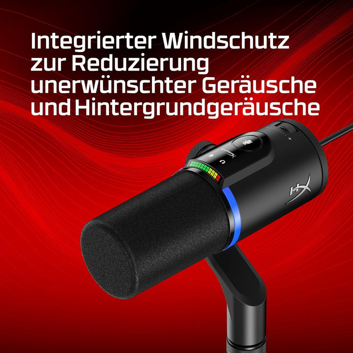 HyperX FlipCast Dynamisches USB/XLR-Mikrofon – Profi-Streaming & Podcast-Mikrofon mit Rauschunterdrü