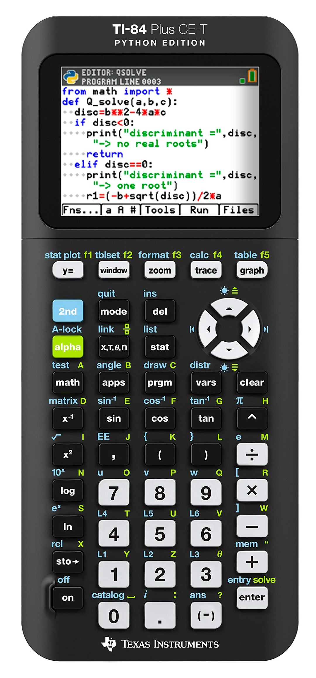 Texas Instruments TI-84 Plus CE-T Python Edition Grafischer Taschenrechner (Farbdisplay) Schwarz Sin