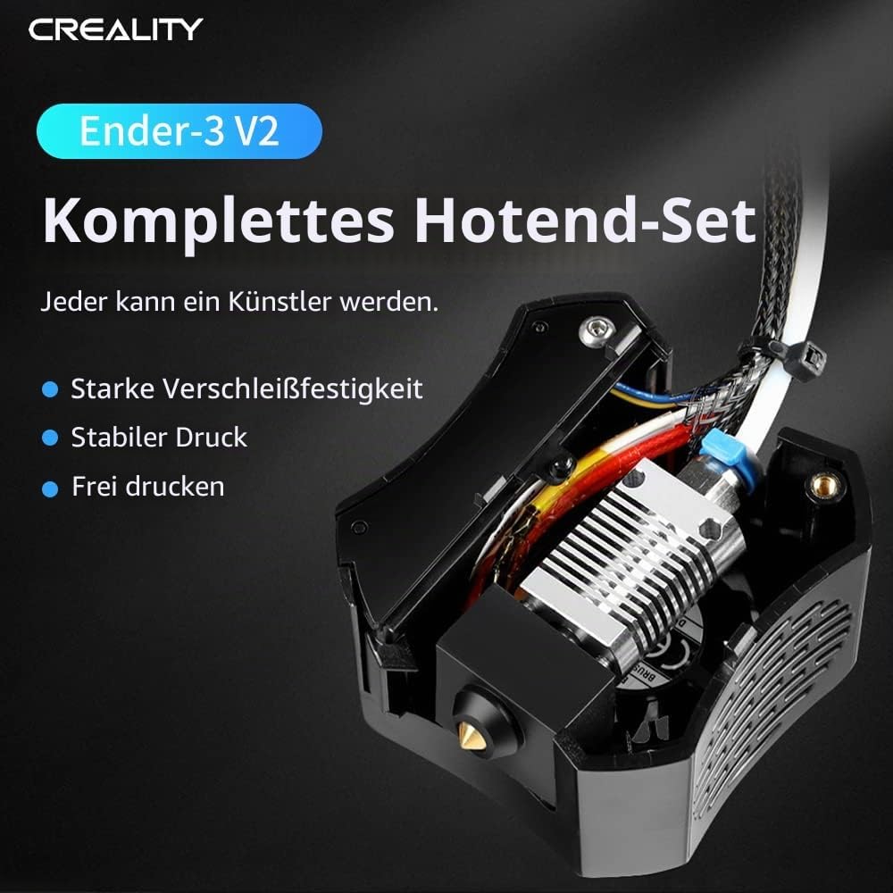 Creality Offiziell Ender 3 V2 Full Hotend Kit, 3D Drucker Extruder Kit mit Capricorn Bowden PTFE Sch