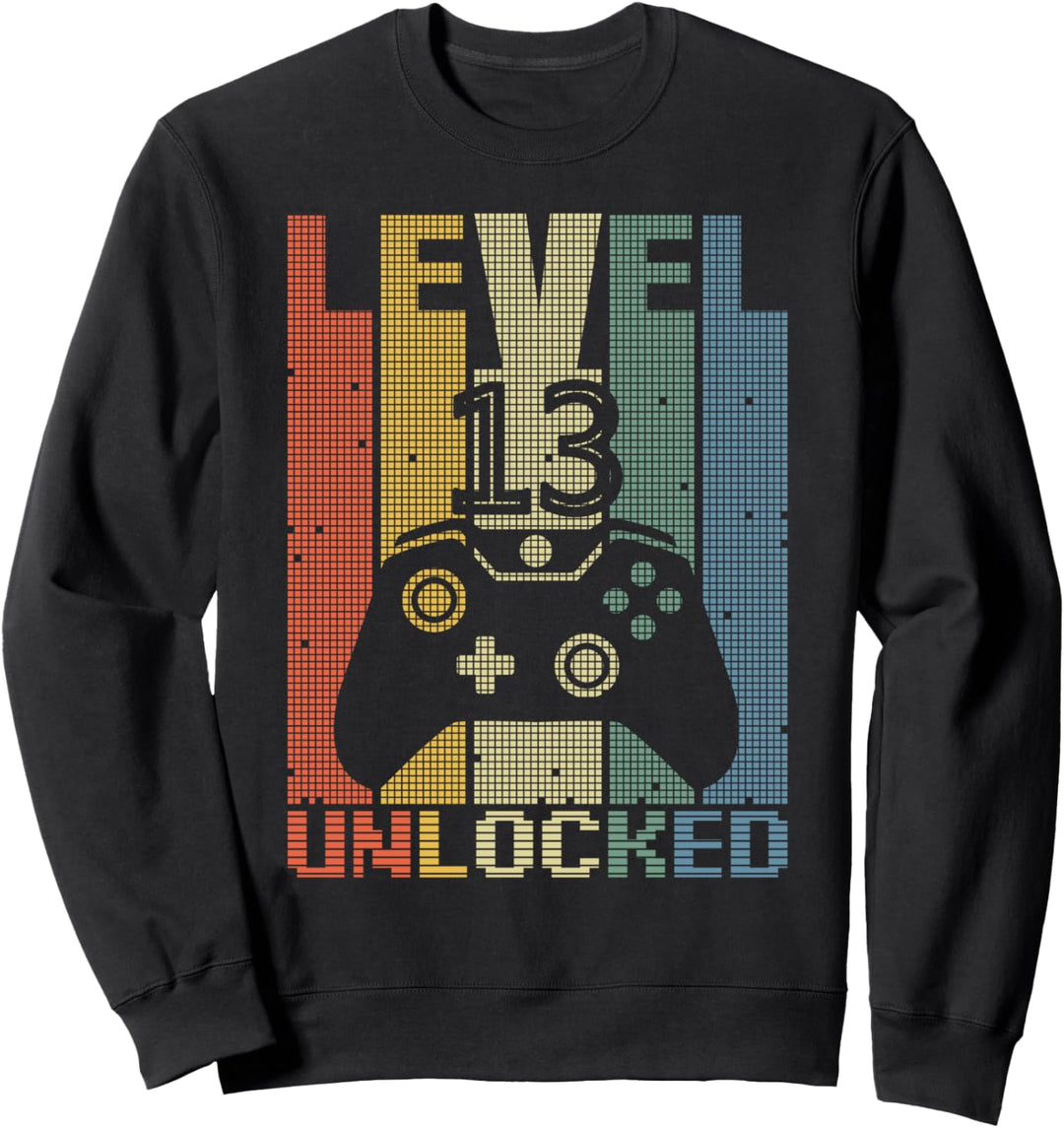Level 13 Unlocked Gamer 13 Jahre Zocker Junge Geschenk Sweatshirt