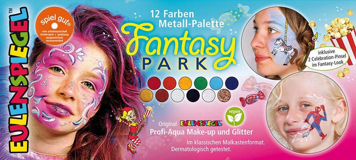 Eulenspiegel 212257 - Schminkpalette Fantasy Park, vegan, Schminkset, Kinderschminken, Karneval, Fas