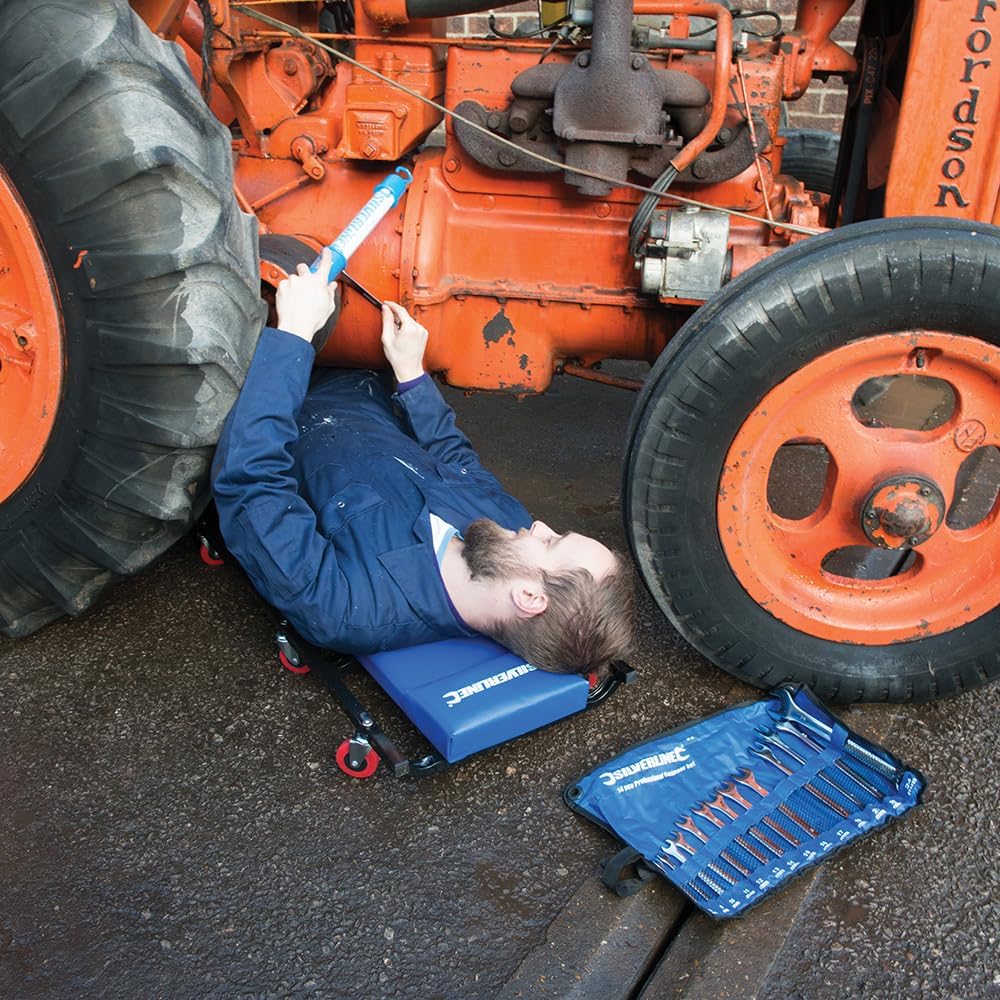 Silverline 783171 Werkstatt-Rollbrett 6 Räder, Blau , Schwarz