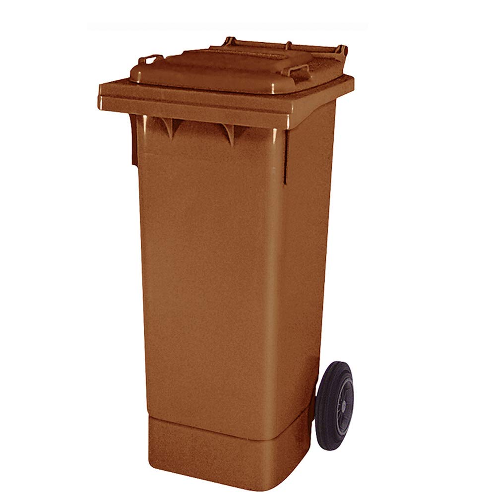 BRB 80 Liter Mülltonne mit Halter für Müllsäcke, inkl. 250 Müllsäcke (braun), braun