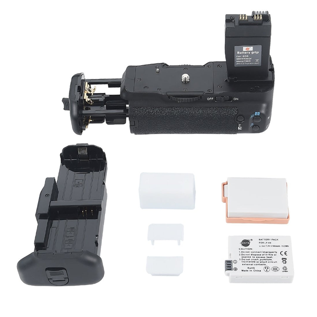 DSTE® Batterie Griff für Canon EOS 550D 600D SLR Digital Kamera als BG-E8 mit (2 packung) LP-E8