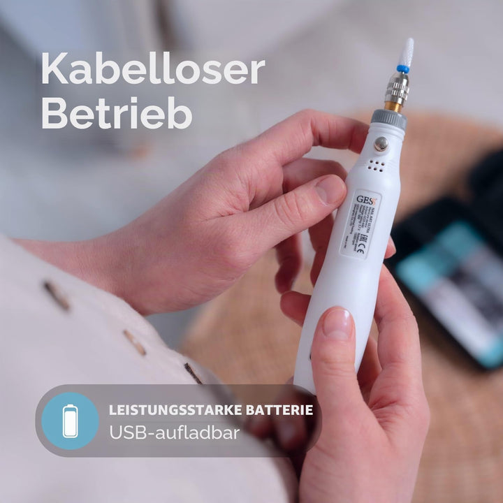 GESS Elektrische Nagelbohrmaschine Kit, Tragbare Elektrische Nagelfeile Set, Maniküre Pediküre Werkz