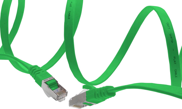 5m - grün - 10 Stück Cat7 Flachkabel Netzwerkkabel Cat 7 Rohkabel Gigabit Lan (10Gbit/s) Flachbandka