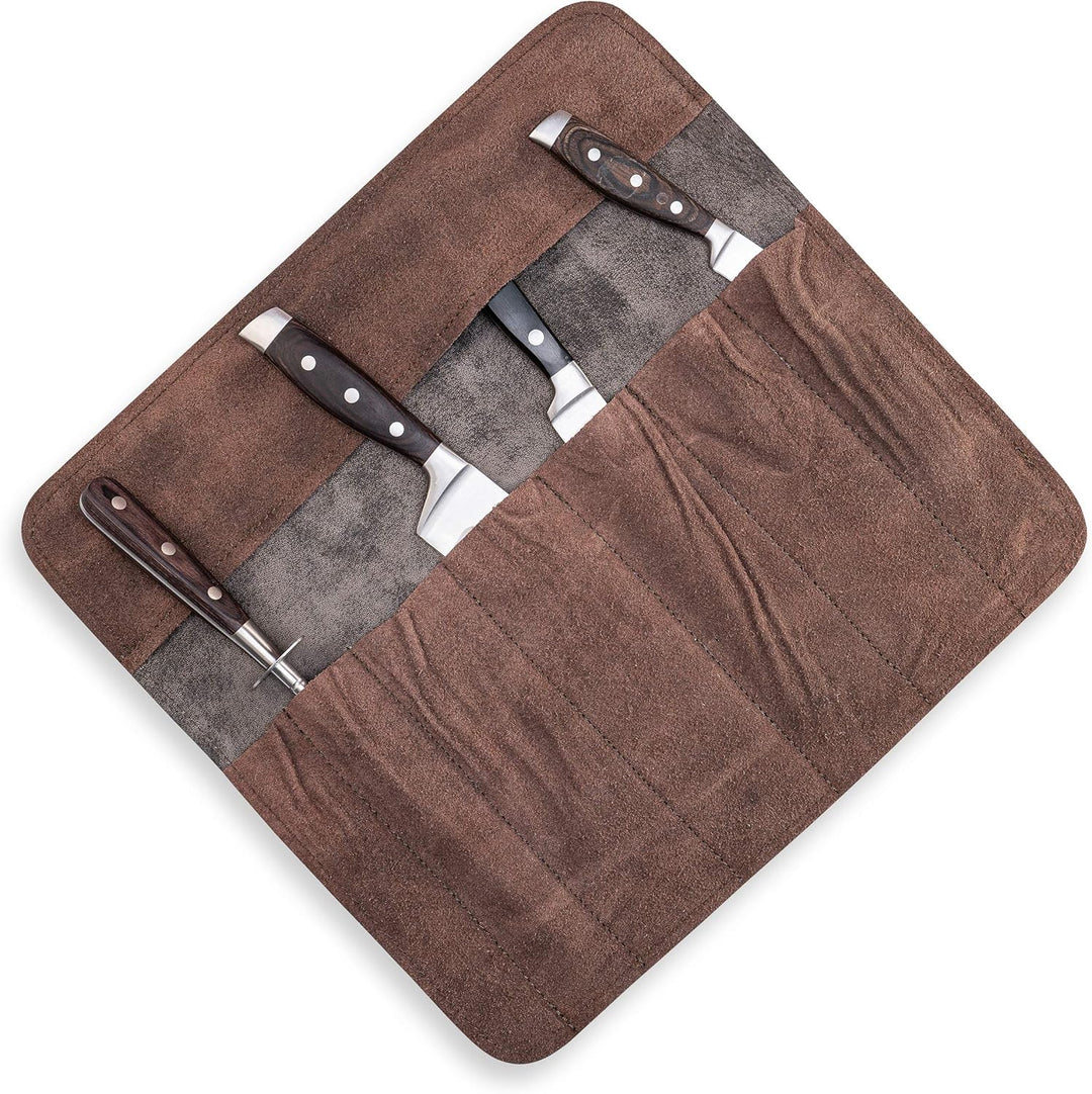 Messertasche Leder Köche 7-Fach Echt-Leder Kochmesserrolle gross – Messer Tasche Kochmesser - Kochta