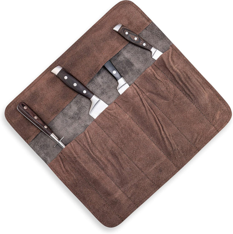 Messertasche Leder Köche 7-Fach Echt-Leder Kochmesserrolle gross – Messer Tasche Kochmesser - Kochta