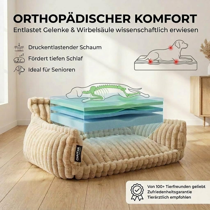Hundesofa Chaffar Hundebett | Orthopädische Matratze | Moderner Stil | Cord-Design Grössen (Flieder,