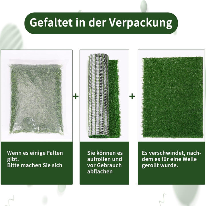 Hundeklo Welpen Training Hundetoilette Ersatzrasen, 2 Stück Wiederverwendbar Welpentoilette Gras Pee