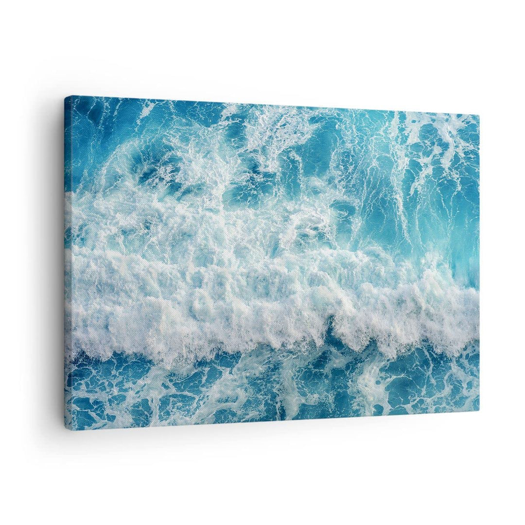 Bilder auf Leinwand Meer Welle Ozean Leinwandbild mit Rahmen 70x50cm Wandbilder Dekoration Wohnzimme
