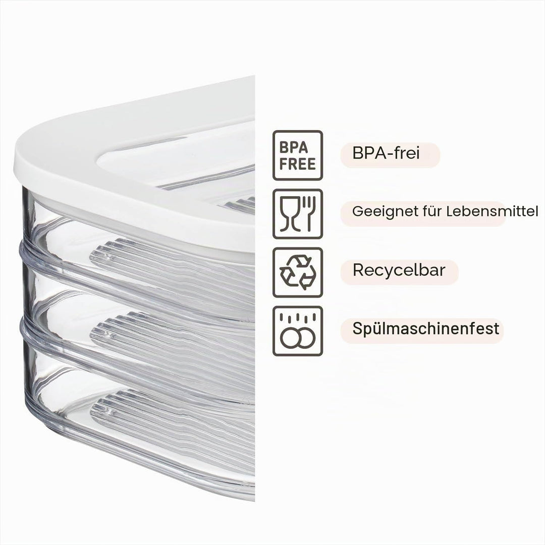 Mepal - Vorratsbehälter Wurstwaren Modula 3-lagig - Kühlschrank - Vorratsbox mit Deckel - Geeignet z
