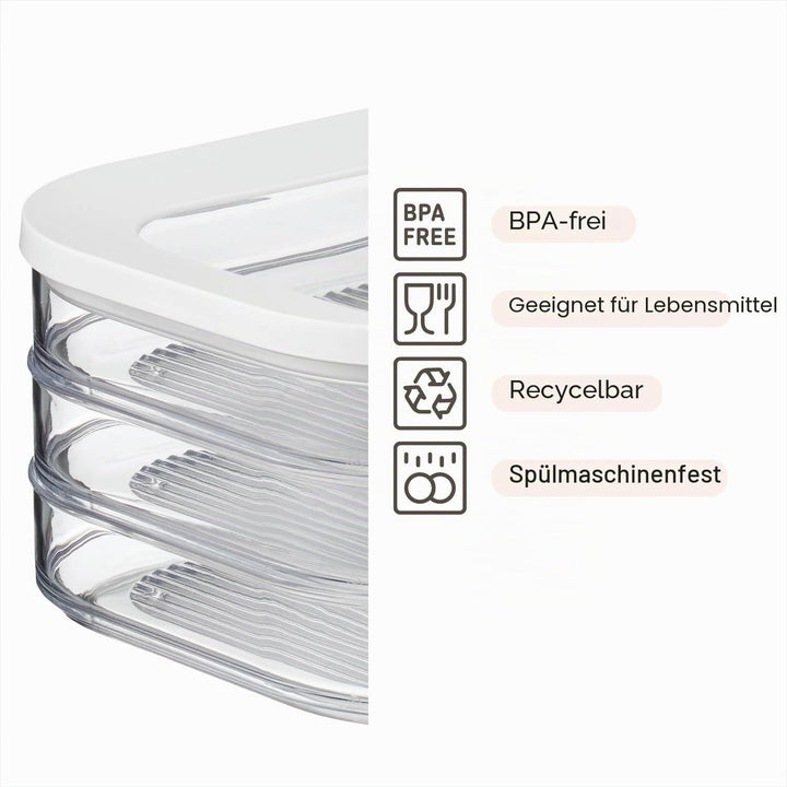 Mepal - Vorratsbehälter Wurstwaren Modula 3-lagig - Kühlschrank - Vorratsbox mit Deckel - Geeignet z