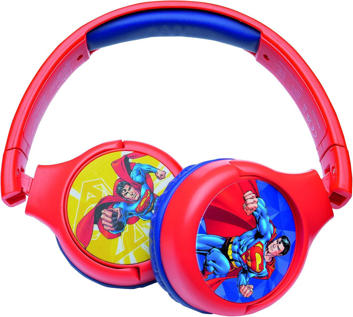 Lexibook - Superman - Kinderkopfhörer 2-in-1 Bluetooth und Kabel – Stereo, kabellos, mit Kabel, laut