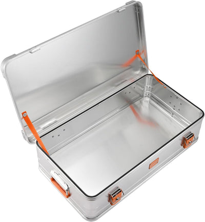 Alubox Alukiste abschliessbar E92-17 - Premium Aluminium Lagerbox 50 Liter - Deckel mit Aluminium Dr