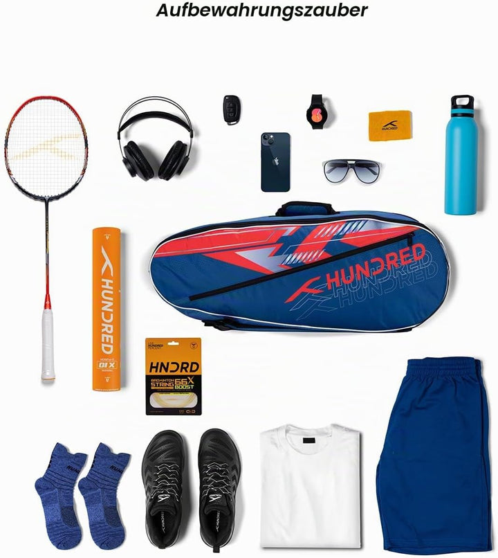Hundred Strike Badminton and Tennis Racquet Kit Bag L Slate Blue, L Slate Blue