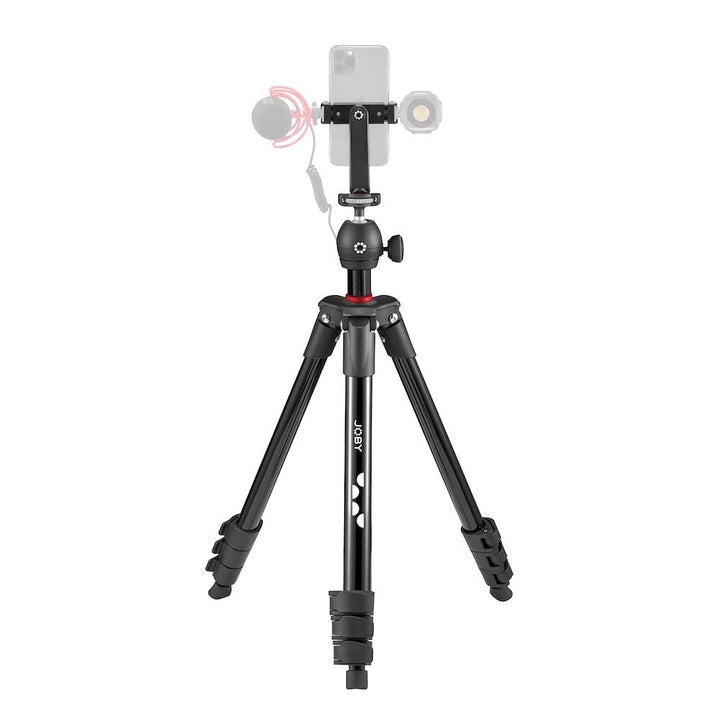 JOBY Compact Light Kit, Smartphone-/Kamera-Stativ mit Kugelkopf, Universal-Smartphone-Halterung, Tra