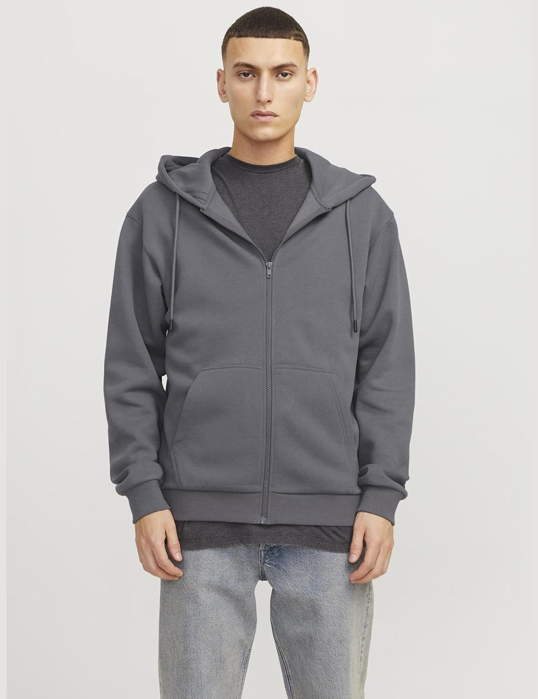 JACK & JONES Herren Jjebradley Sweat Zip Hood Noos Sweatshirtjacke, Castlerock