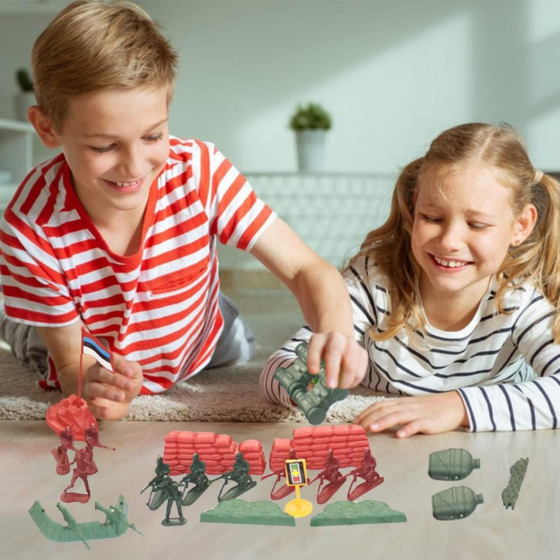 Uposao 330 Stück Spielfiguren Set von Armee Soldaten Figuren Militär Modell Spielzeugsoldaten Plasti