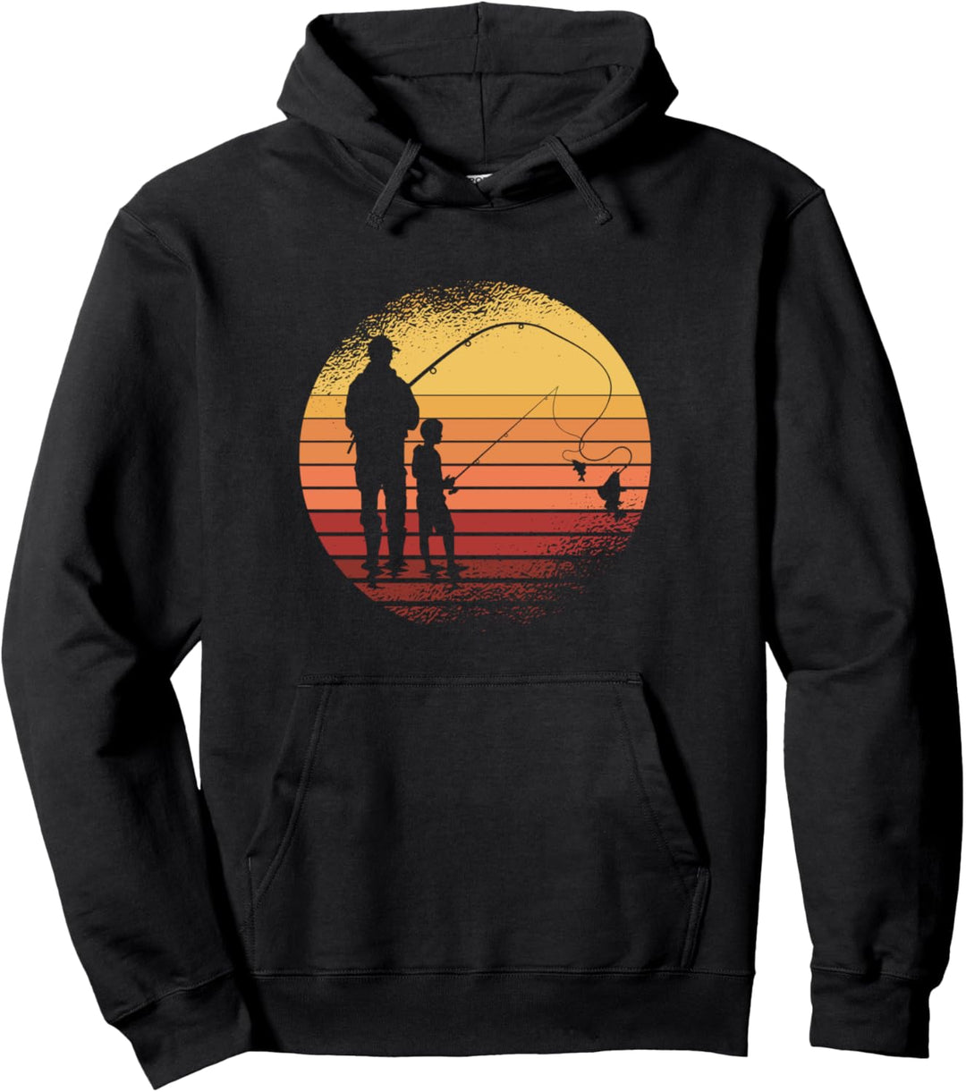 Herren Vater Sohn Angeln Vatertag 2022 Fischer Pullover Hoodie