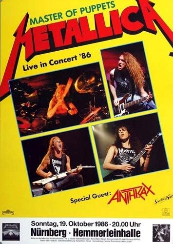 Metallica - Master of Puppets, Nürnberg 1986 » Konzertplakat/Premium Poster | Live Konzert Veranstal