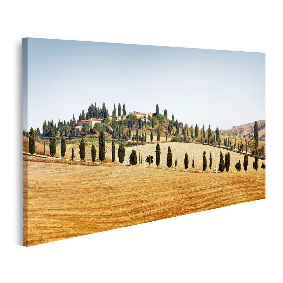 islandburner Bild auf Leinwand Typische Landschaft In Der Toskana Im Herbst Wandbild Poster Kunstdru