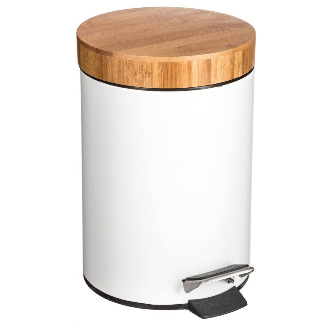 5five - mülleimer mit bambusdeckel 3l naturéo weiss