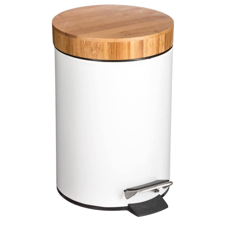 5five - mülleimer mit bambusdeckel 3l naturéo weiss