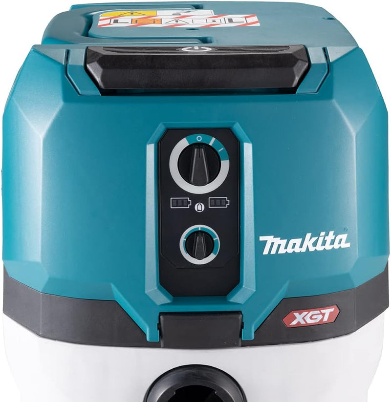 Makita VC003GLZ Akku-Staubsauger 15L 40V max. Nass+Trocken (ohne Akku, ohne Ladegerät), Petrol/Weiss