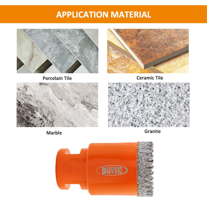 BGTEC Diamant-Lochsägen-Bohrer mit M14-Gewinde, 125mm vakuumgelötete Diamant-Kernbohrer-Set für Kera
