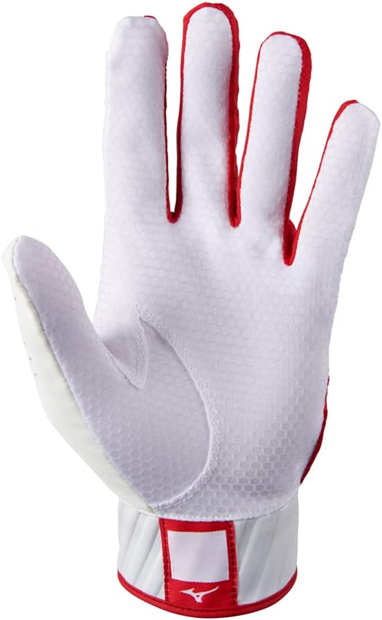 Mizuno Herren MVP Schlaghandschuhe L Weiss/Rot, L Weiß/Rot