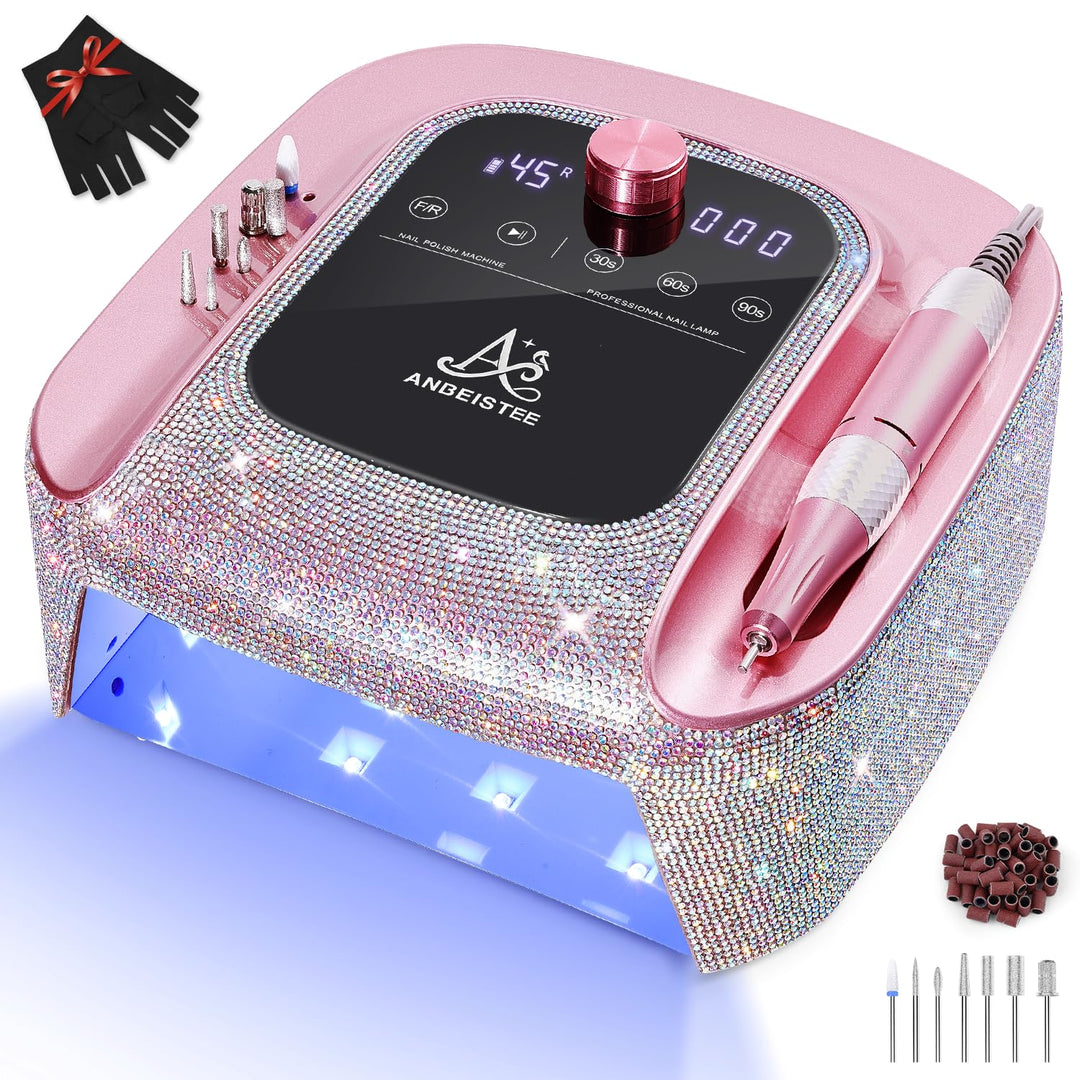 2-in-1 Nagelfräser &amp; UV-Licht für Nägel, Professionelle Wiederaufladbare 45000 RPM Elektrische Nagel