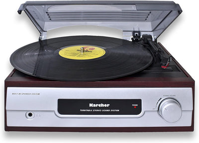 Karcher Plattenspieler mit eingebauten Stereo-Lautsprechern, Vinyl Schallplattenspieler, Line Out, K