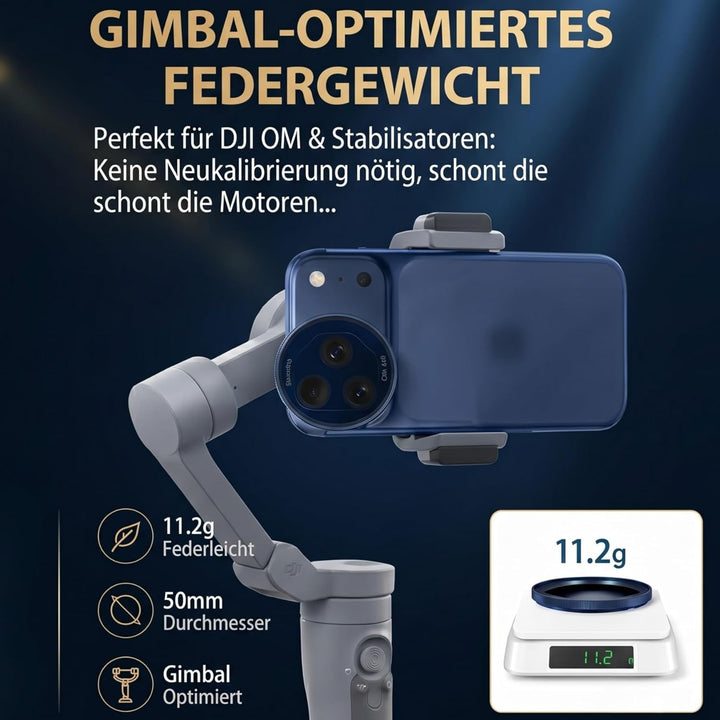 Snap-On Verstellbarer ND-Filter VND2-32 für iPhone 17 Pro & Pro Max, 11,2g Ultraleichter Kamera Grau