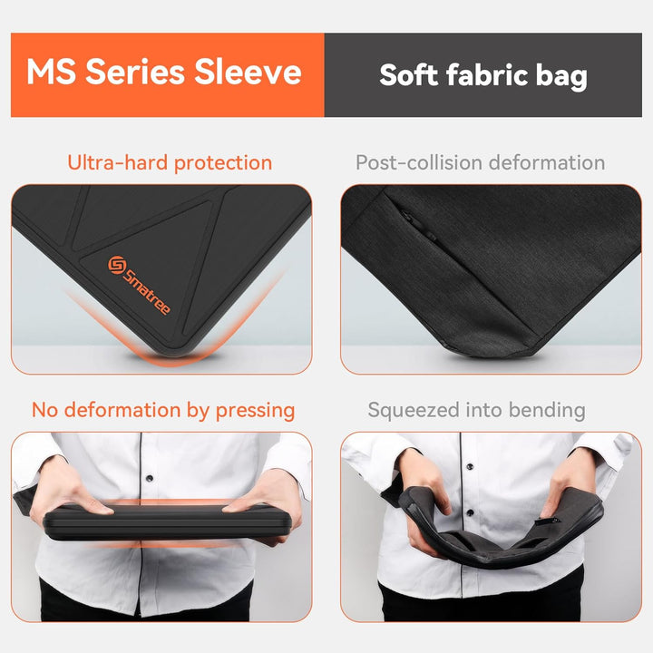 Smatree MS52T Laptop Hartschalenhülle aus Eva mit Laptopständer, für 13,5 Zoll Microsoft Surface 6/5
