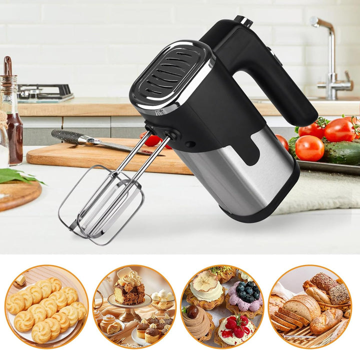Handmixer Elektrischer 800W 5 Geschwindigkeiten, Handrührgerät Mixer Handrührer Küchenmixer Schneebe