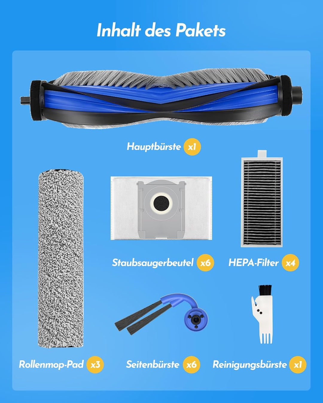 X9 Pro Omni Zubehör für ECOVACS DEEBOT X9 Pro Omni & X11 Pro Omni, 21 Stück X9 Pro Omni Ersatzteile