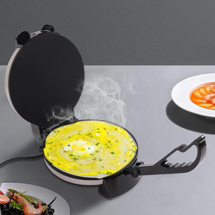 Chapati Maker, 220V Tortilla Presse 32 cm, Antihaftbeschichtung, Roti Maker mit Temperaturregelung,