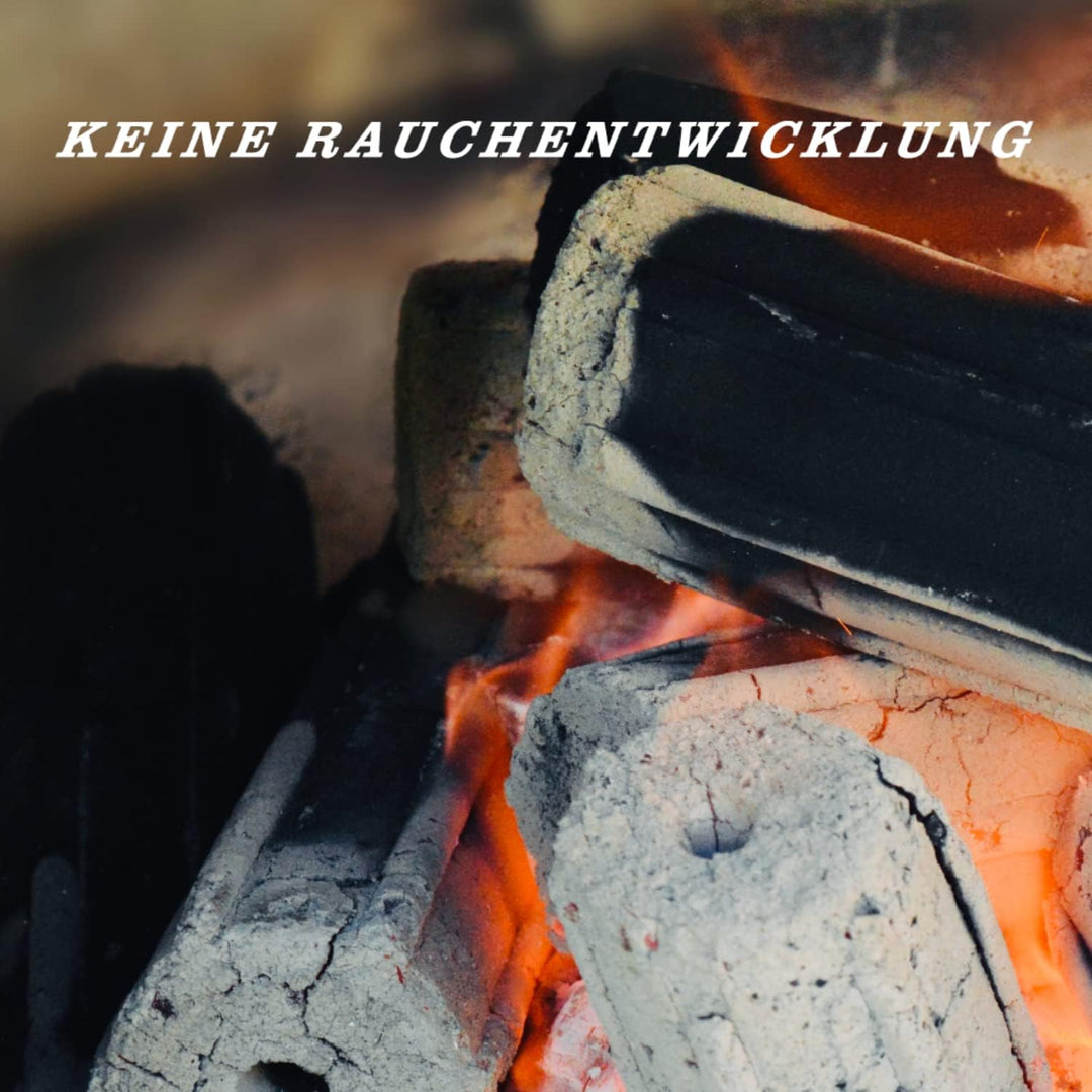 Kokosnuss Kohle mit Langer Brenndauer I Grillkohle Hexagonal I wenig Asche I geringe Rauchentwicklun