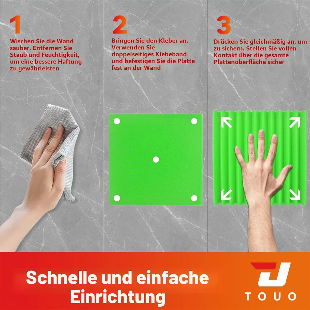 Akustikpaneele 54 Stück 30×30×5cm Grün Keilförmige Akustikschaumstoff Schallschutzplatten für Wand &