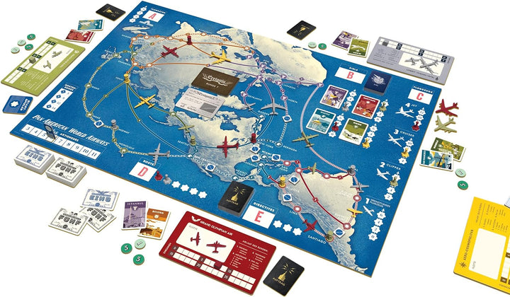 PAN AM Lustiges Strategie-Brettspiel für die ganze Familie - Deutsche Sprache - Enthält 52 Flugzeugm