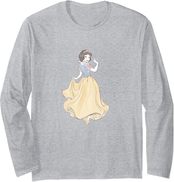 Disney Snow White Watercolor Portrait Langarmshirt