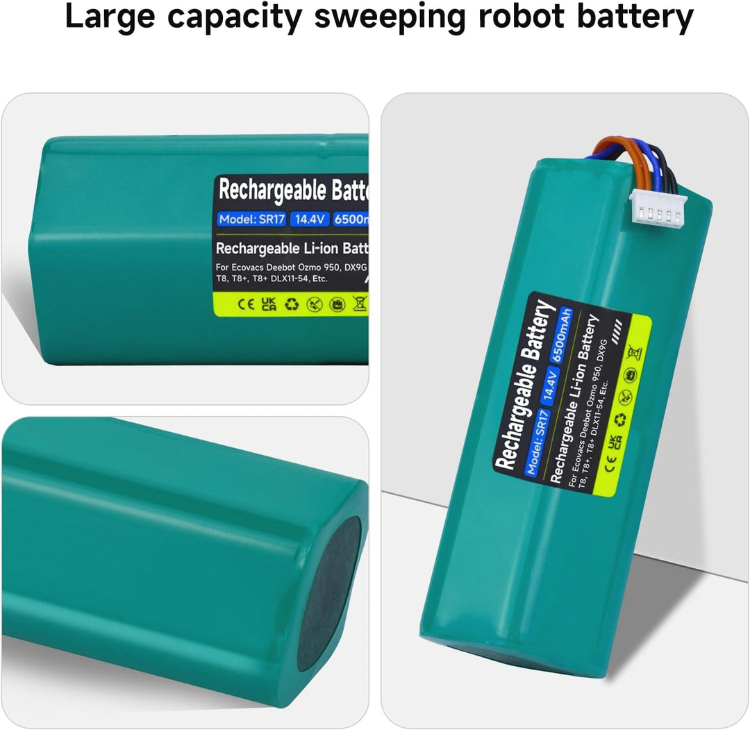 14.4V 6500mAh Ersatz Akku Kompatibel mit Yeedi Vac 2 pro,Vac 2,Yeedi Vac/Vac max,für Ecovacs Deebot