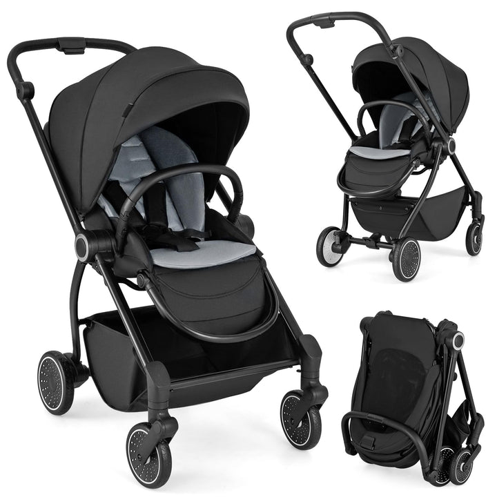 COSTWAY Kinderwagen faltbar mit umkehrbarem Sitz, Reisebuggy mit verstellbarer Rückenlehne, Griff, S