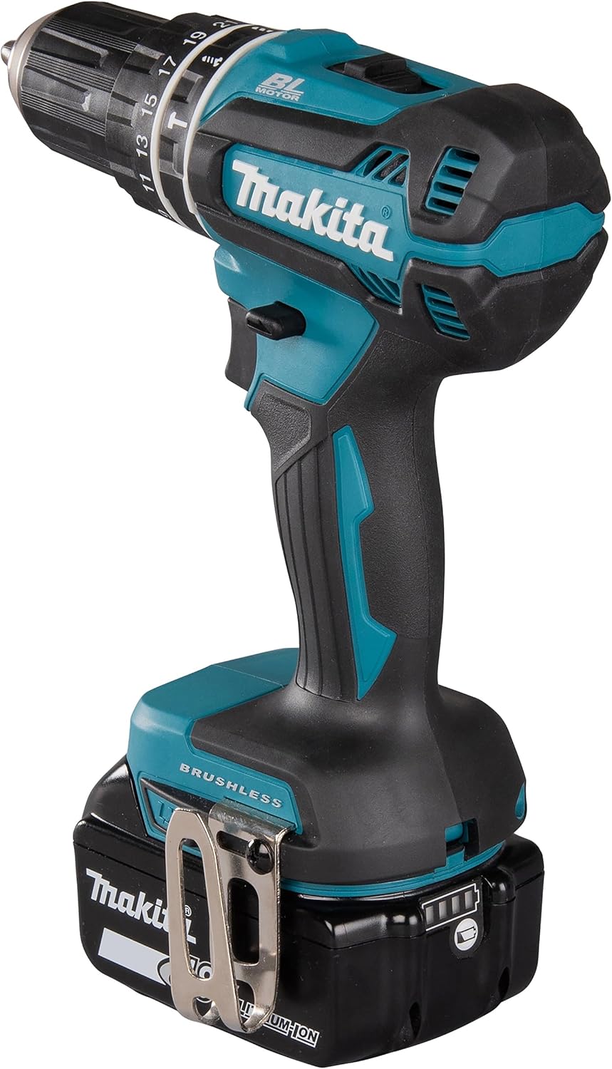 Makita DHP485RTJ Akku-Schlagbohrschrauber 18 V / 5,0 Ah, 2 Akkus, Ladegerät im MAKPAC mit 2 Akkus +