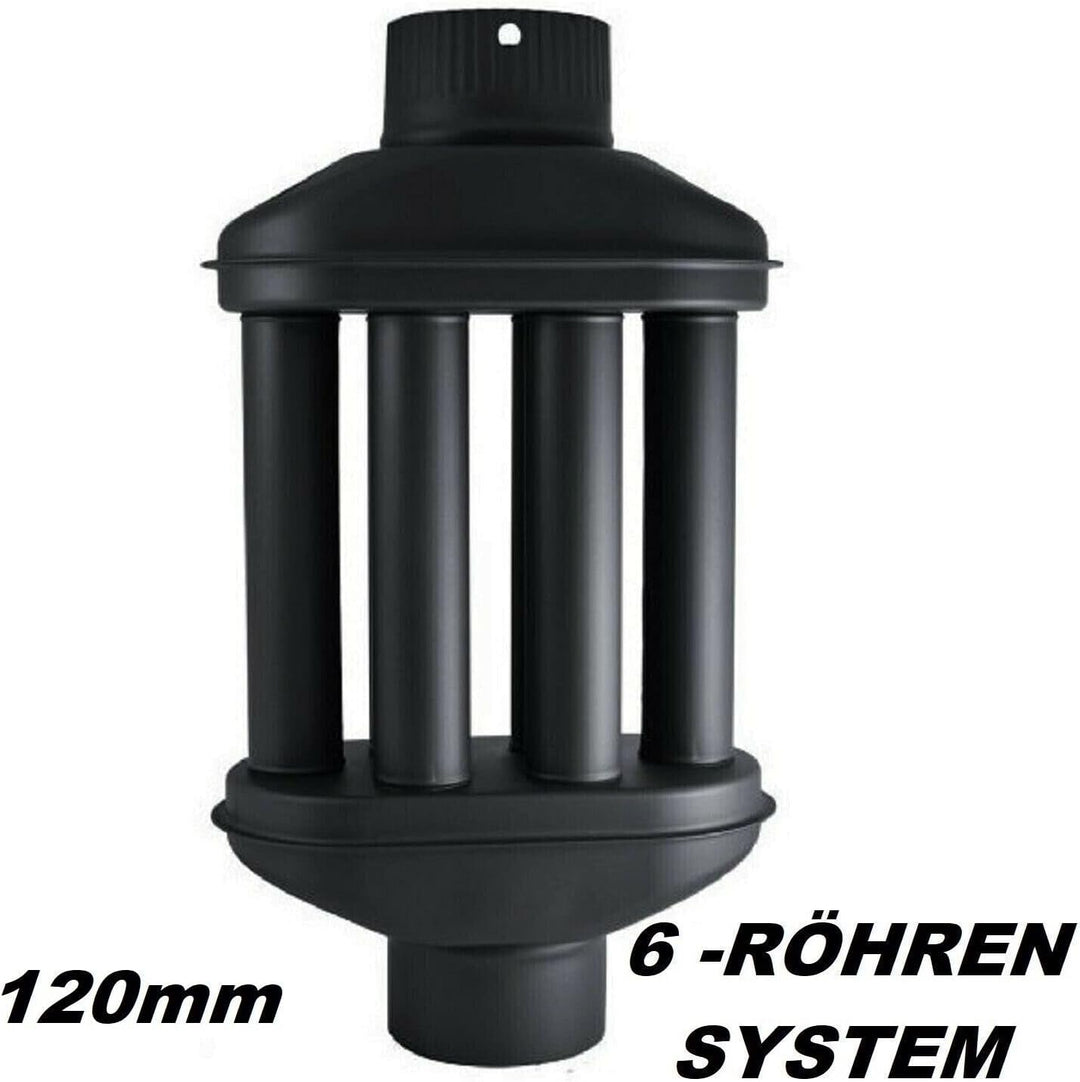 UZMAN Abgaswärmetauscher 120mm / 130mm Warmlufttauscher 6 Rohre, Kaminrohr, Rauchrohr, Rauchgaskühle