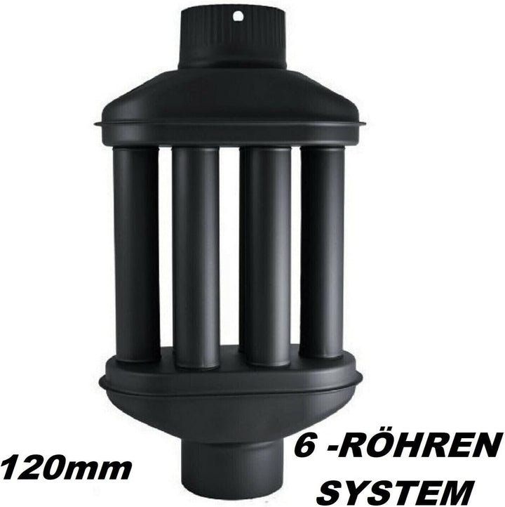 UZMAN Abgaswärmetauscher 120mm / 130mm Warmlufttauscher 6 Rohre, Kaminrohr, Rauchrohr, Rauchgaskühle