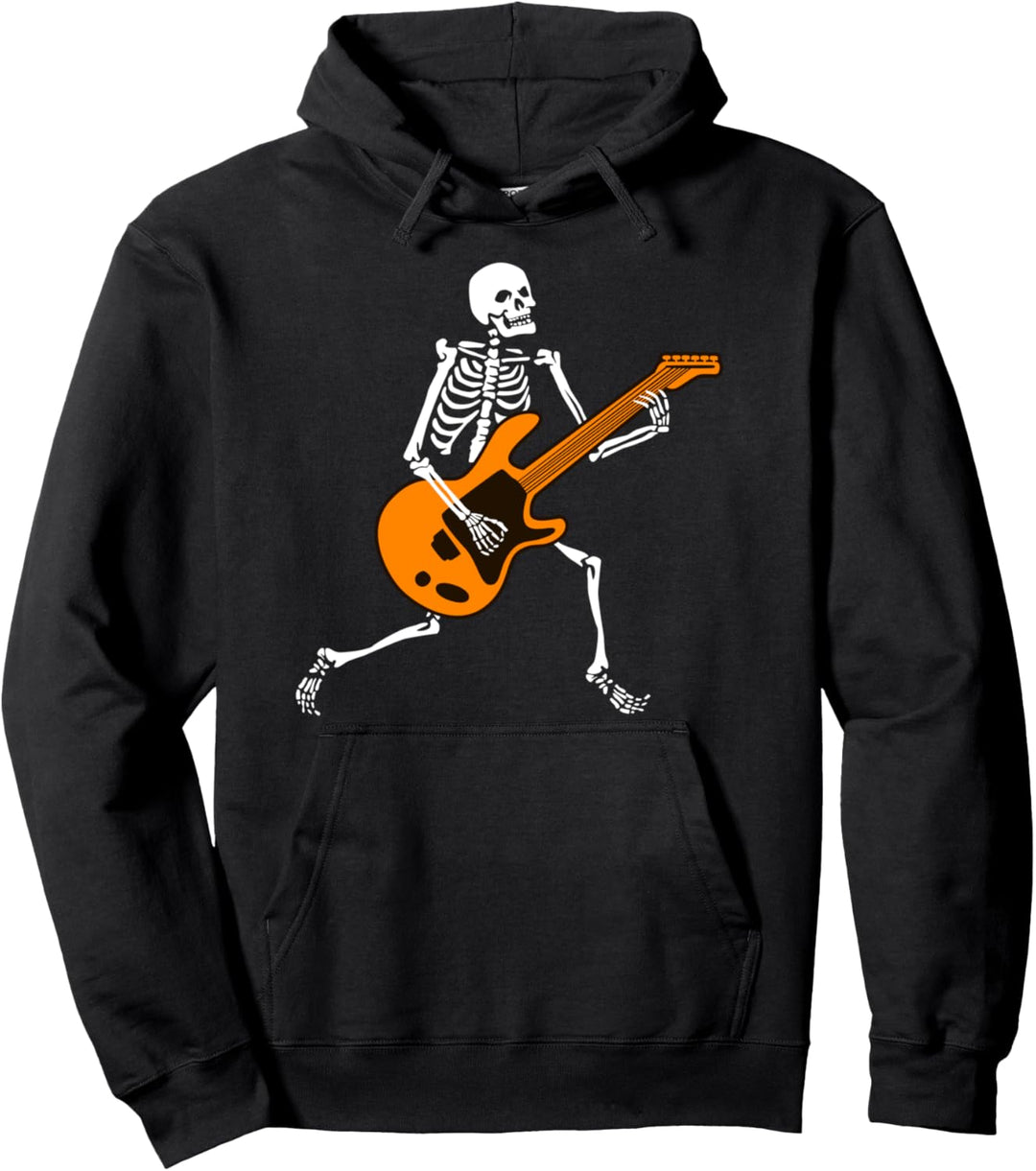 Skelett spielt Gitarre - lustiges Design Gitarrist Pullover Hoodie